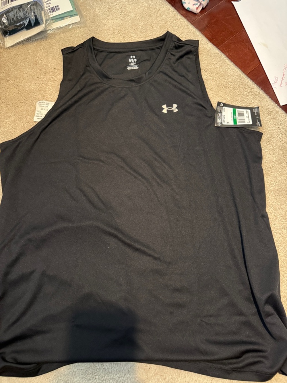 Women’s  under armor tank top, new black large